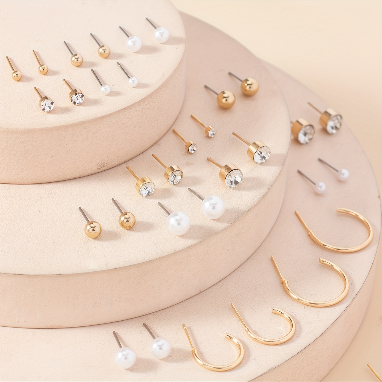 20 Pairs Pearl Ear Studs Women's Holiday Gift
